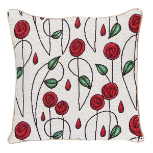 Signare USA Rennie Mackintosh Simple Rose Pillowcase/Cushion Cover 18 x 18 Inch - 1 of 2