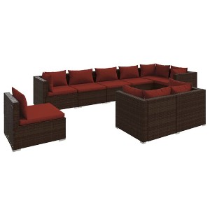 vidaXL Garden Lounge Set Brown, Cinnamon Red - 1 of 4