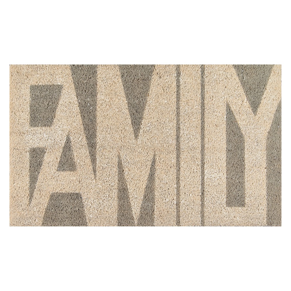 1'6inx2'6in Quote Woven Door Mat Gray - Novogratz By Momeni