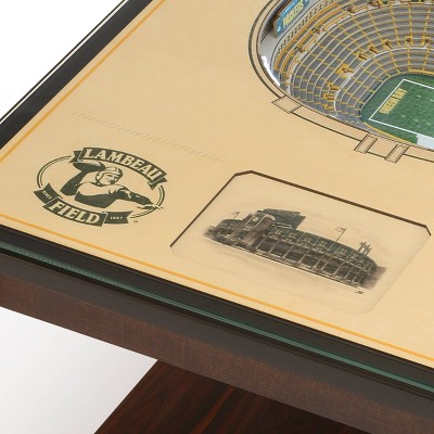 Luminous Gridiron Glory 3D Wooden End Table with LED Stadium Lights