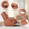 GlasFlength Accent Chairs, Single Leather Recliner with Armrests and Foot Lift Design for Home Theater and Living Room, Orange, 23"*23"*42" - 3 of 4