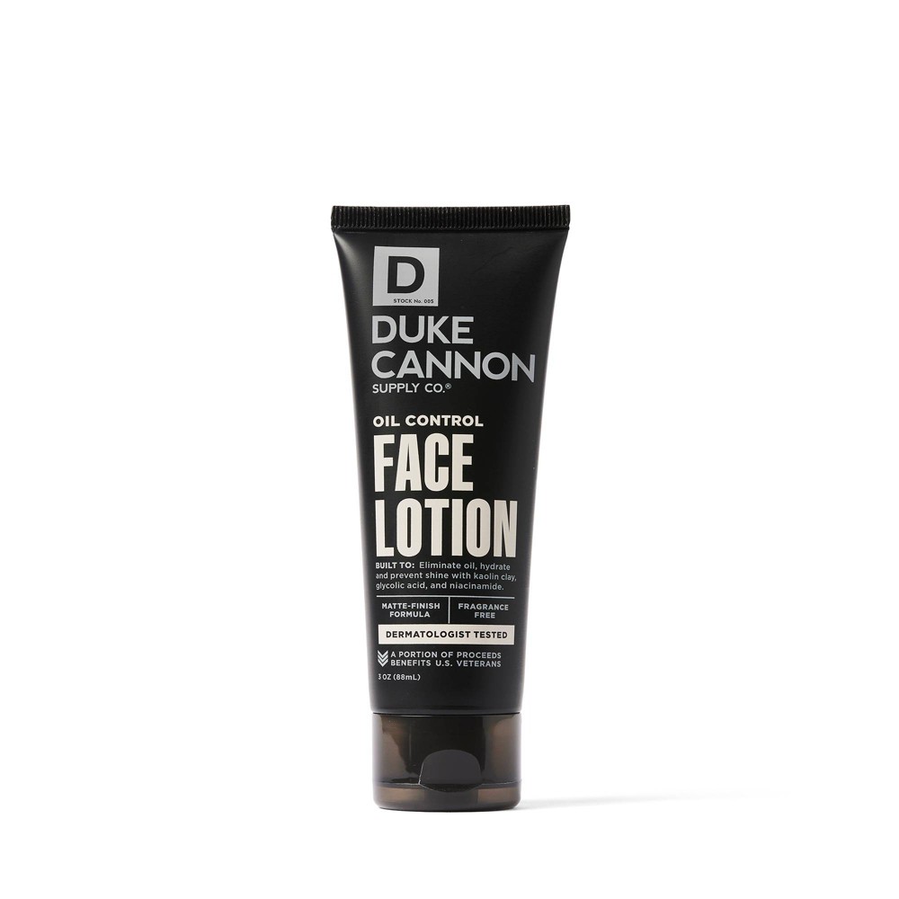 Duke Cannon Oil Control Face Lotion - Shine-Reducing Moisturizer for Men - 3 fl. oz