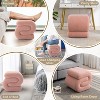 Upholstered Ottoman S-shape Makeup Vanity Stool Footstool, Velvet/Teddy - ModernLuxe - 4 of 4