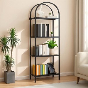 Arched Bookshelf 5 Tier,Arched Display Racks,Tall Standing Bookshelves with Metal Frame,Modern Open Storage Shelf Display Rack for Living Room, Home - 1 of 4