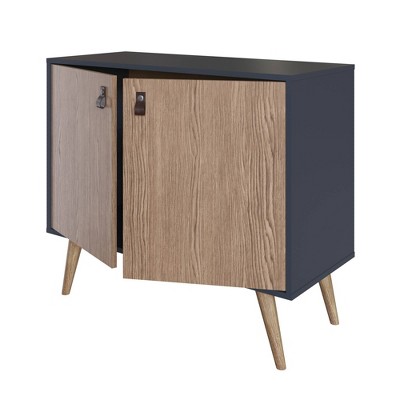 Amber Blue and Natural Eucalyptus Wood Buffet Sideboard
