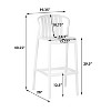 Christopher Knight Home Beth 29.5" H Outdoor Polypropylene Bar Stool with Perforated Slat Back(Set of 2) - 3 of 4