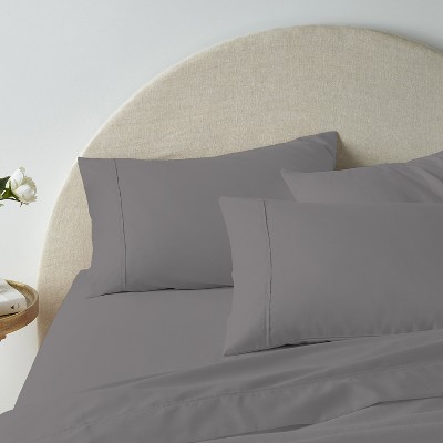 Charcoal Gray Twin XL Microfiber Percale Sheet Set