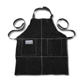 Black Leather Grill Apron One Size - Outset