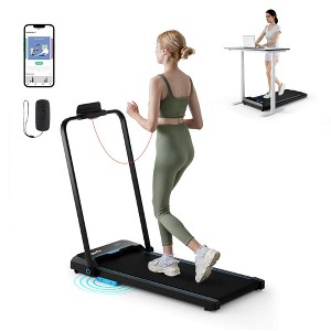 Costway 3 in 1 Folding Treadmill with Remote Control LED Display and APP for Home Red/Blue - 1 of 4