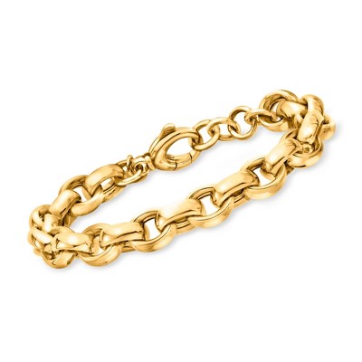 Ross-Simons Italian 18kt Gold Over Sterling Cable-Link Bracelet Size 7