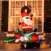 HOMCOM 7.3 ft Long Christmas Inflatable Santa Claus Flying A Plane with LED Lights, Xmas Blow Up w/ Auto Set-Up for Front Yard - 2 of 4
