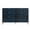 Festivo 3pc Modern Elegance 3 Drawer Nightstands and 6 Drawer Dresser Set Navy - 4 of 4