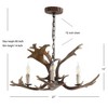 JONATHAN Y Speller Adjustable Resin Antler 3-Light LED Chandelier - image 3 of 4