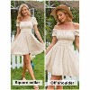 EXLURA Women's 2025 Summer Short Puff Sleeve Casual Short Mini Dresses Tie Back Square Neck A-Line Sundress - 2 of 4