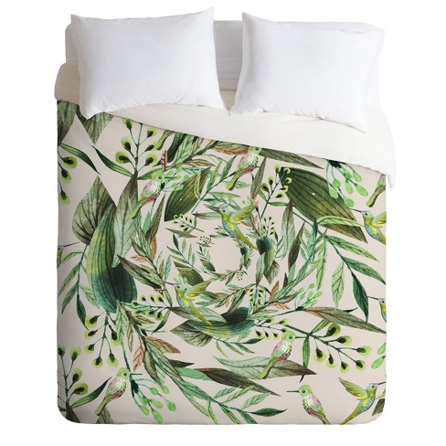 Marta Barragan Camarasa Nature In Circles With Leaves Duvet Set