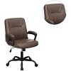 Sapphtopaz PU Upholstered Office Chair with Wheels, Adjustable Comfy Gaming Chair with Armrest, Home Office Desk Chairs for Adults, Teenagers - 3 of 4