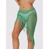 Allegra K Women's Hollow Out Beach Cover Up Fish Net Wrap Mesh Sheer Mini Tassel Skirts - 3 of 4