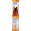 Princeton RealValue Brush Set, White Taklon Bristles, Long Handle Mixed Media Paintbrush, Orange, 5 Per Set, 2 Sets - 2 of 3