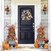 22 Inch Artificial Christmas Wreath,Lighted Christmas Wreath with Ball Ornaments,Leaves,Pine Needles, Winter Xmas Wreath with Timer - 3 of 4