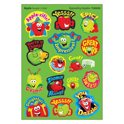 Trend Appealing Apples/Apple Mixed Shapes Stinky Stickers, 60 Count (Pack of 6)