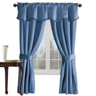 Collections Etc Burlington Room Darkening Drapery Set With Valance 52 ...