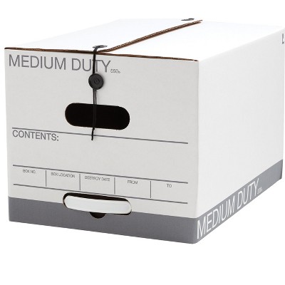 HITOUCH BUSINESS SERVICES Medium Duty Durable Corrugated Boxes Letter/Legal Size White 4/Pack