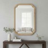 MAYEERTY 24" x 36" Solid Wood Frame Rounded Corner Decorative Mirror for Bedroom Bathroom Living Room Natural Wood - 2 of 4