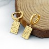 Womens Earrings Hoops, 925 Sterling Silver Huggie with Rectangle Pendant Earrings for Mens Womens - 3 of 4