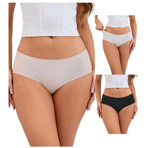 INSPIRE CHIC 3 Packs Women's Mid-Waisted Ladies Panties Full Coverage No Trace Comfortable Briefs - 1 of 4