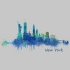Men's Design By Humans New York City Skyline v05 Cityscape Watercolor By HQPhoto T-Shirt - 2 of 4
