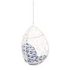 Los Alamitos Indoor/Outdoor Wicker Hanging Chair with 8' Chain - White/Blue - Christopher Knight Home - 3 of 4