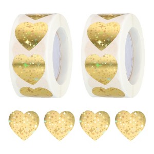 Unique Bargains Self-Adhesive Heart Decoration Sticker for Envelope Wedding 1000 Pcs - 1 of 4