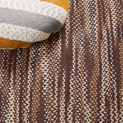 Handwoven Brown and Ivory Cotton Oval Rug 6' x 9'
