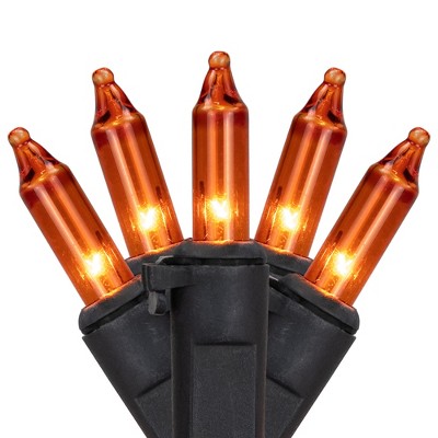 Northlight Halloween Mini Light Set - Orange -7' Black Wire - 35ct