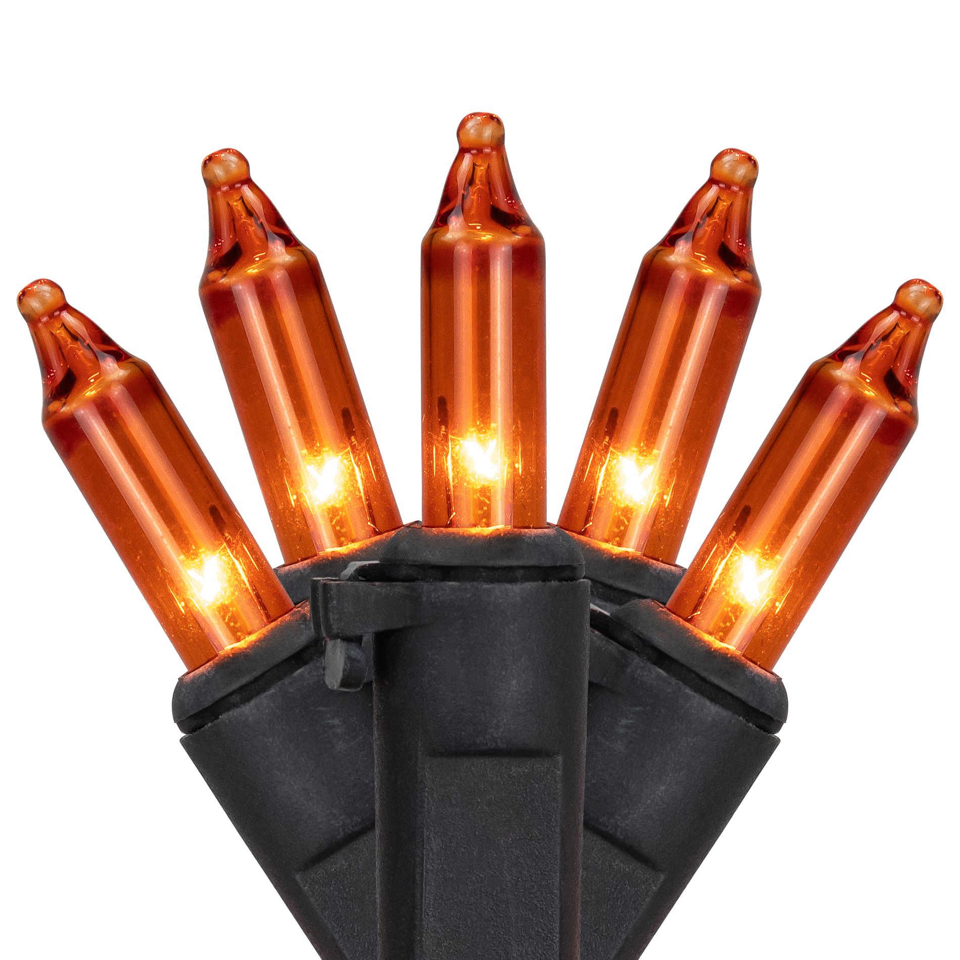 Northlight Mini Incandescent Halloween Lights - Orange - 10' Black Wire - 50ct