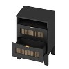 NicBex 2-Drawer Farmhouse Wooden Nightstand with Strip Decoration Bedside Table with Metal Handle for Bedroom, Living Room - 4 of 4