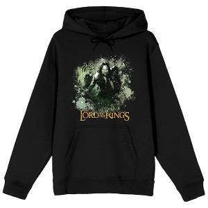 Lord Of The Rings Aragorn Ink Splash Forest Adult Black Long Sleeve Hooded Sweatshirt - 1 of 3