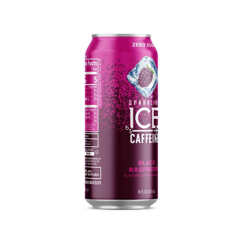 Sparkling Ice + Caffeine Black Raspberry - 16 fl oz Can, 5 of 7