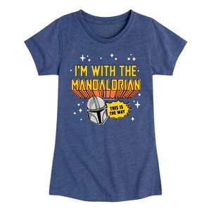 Girls' - The Mandalorian - Im With Mando Fitted Short Sleeve Graphic T-Shirt - 1 of 4