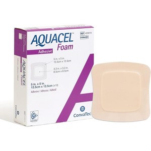 ConvaTec AQUACEL Foam Wound Dressing with Silicone Gel Adhesive, Waterproof, Flexible, Medical Grade with Hydrofiber Technology, Multiple Sizes - 1 of 4