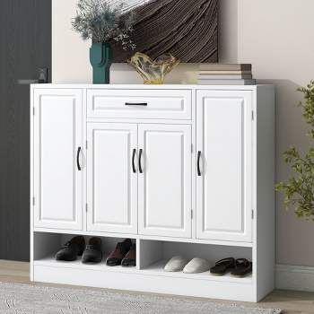 Sleek and Modern Shoe Cabinet With Adjustable Shelves - ModernLuxe