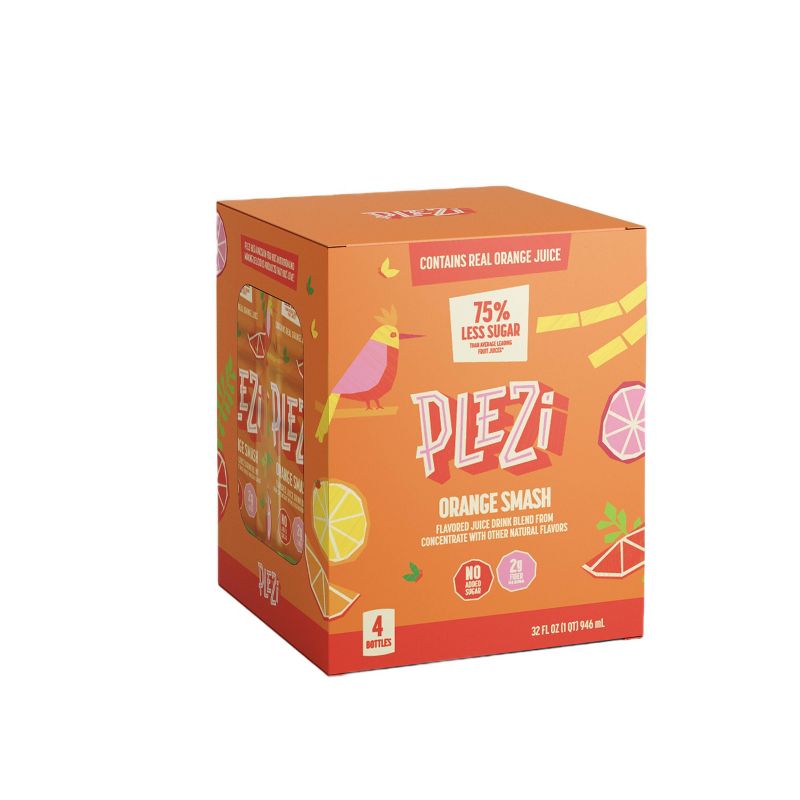 Plezi Orange Smash Flavored Drink - 4pk/8 fl oz Boxes, 1 of 6