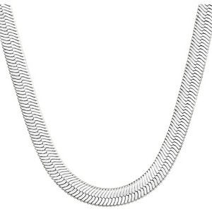 Gold Herringbone Choker Necklace for Women, 14K Gold Plated Layered Snake Chain SL-5MM 16" Herringbone Necklace - 1 of 4