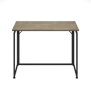 NicBex 39.37 Inch Folding Home Office Desk with Metal Base for Study Room,Bedroom and Office,Black/Gray - 1 of 4