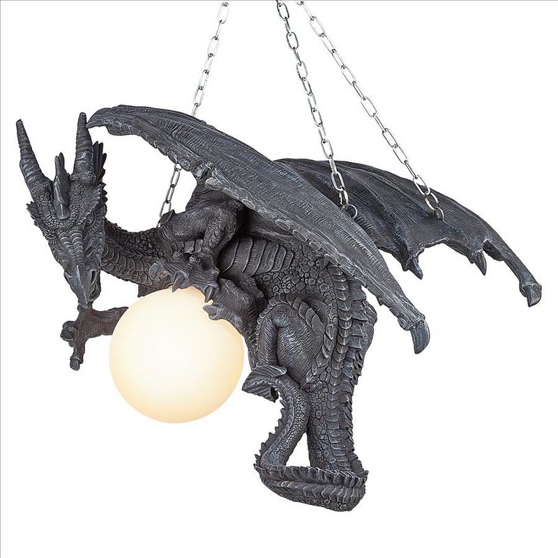 Design Toscano Nights Fury Sculptural Hanging Dragon Lamp, 3 of 8