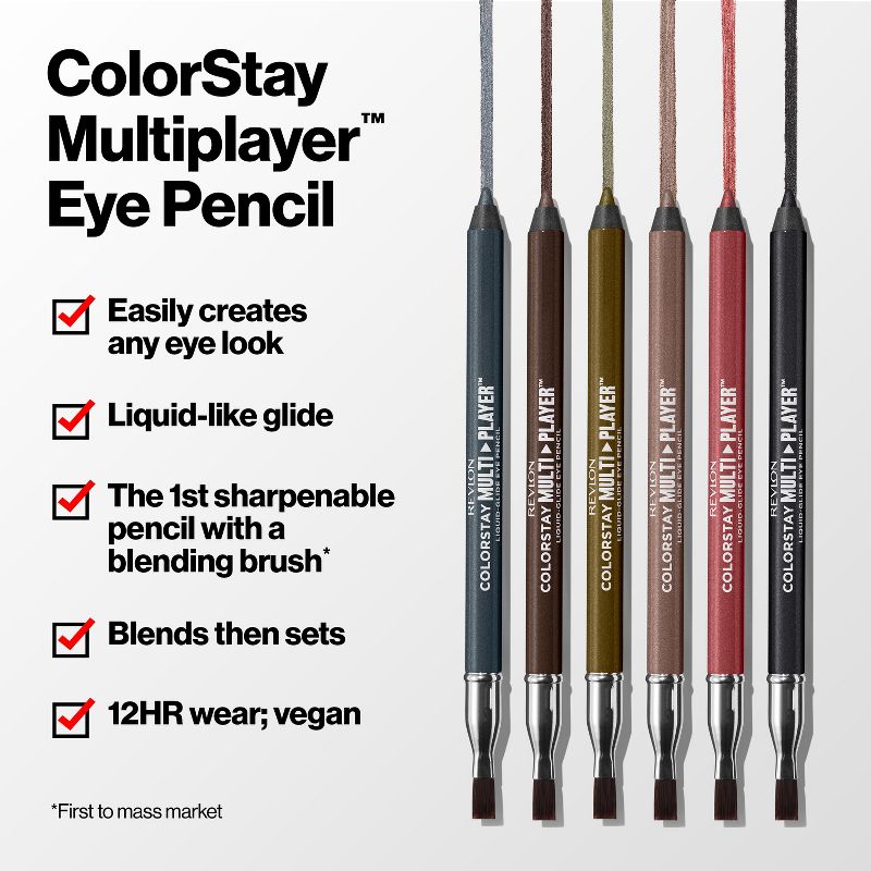 Revlon ColorStay Multiplayer Liquid-Glide Eye Pencil With Blending Brush - 0.03oz, 5 of 17