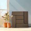 Vynxaria 20 Pieces of 11.8 Inch Dark Gray Interlocking Wood Look Tiles with Irregular Stripes, Waterproof for Indoor & Out, Patio, Balcony, Backyard - 3 of 4