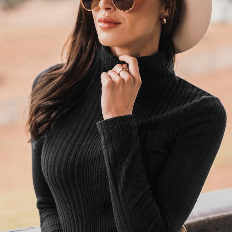Women's Onyx Rib Turtleneck Sweater - Cupshe, 2 of 8