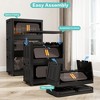 Racxily Black, Wide Folding Storage Cabinet, Collapsible Storage Bins with Magnetic Door, Plastic Storage Cabinet with Wheels - 3 of 4