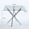 Cross Leg Modern Dining Table, with Round or Square Table Top, Pedestal Dining Table, End Table Leisure Coffee Table - 2 of 4